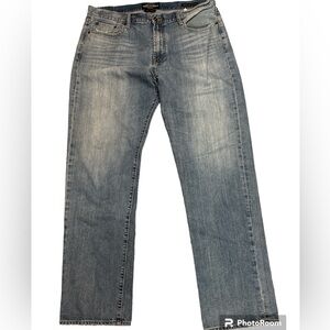 Lucky Brand Mid-Wash Five Pocket 181 Relaxed Straight Cotton Jean 40/35